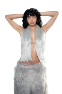 Faux Fur Backless Halter