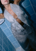 Faux Fur Backless Halter