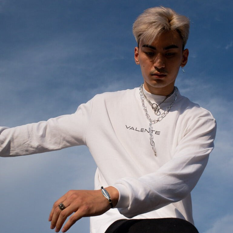 White Signature Mock Neck